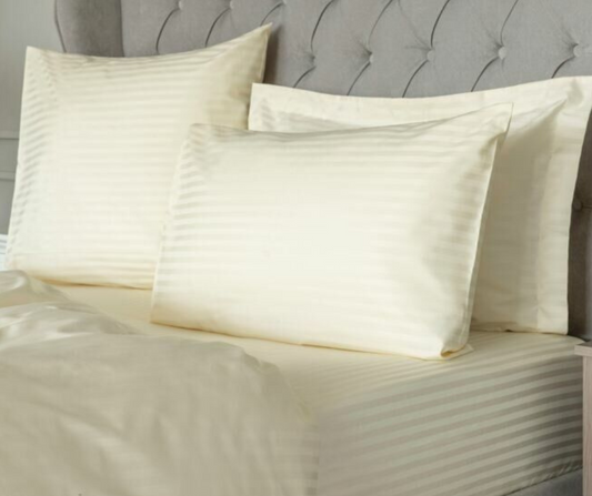 Satin stripe fitted sheet