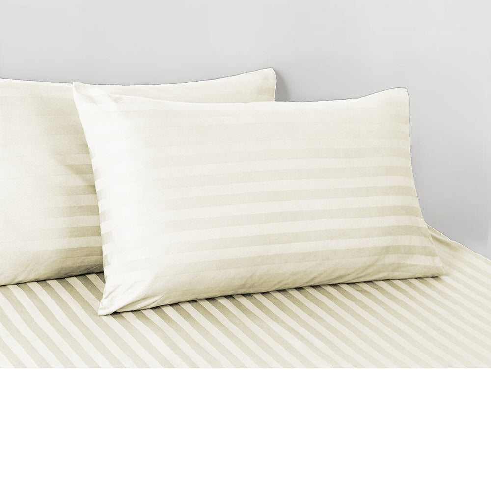 Satin stripe fitted sheet